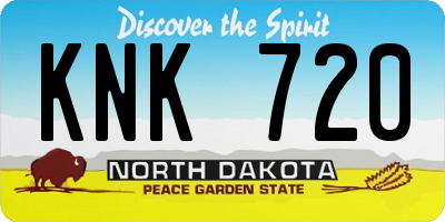 ND license plate KNK720
