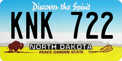 ND license plate KNK722