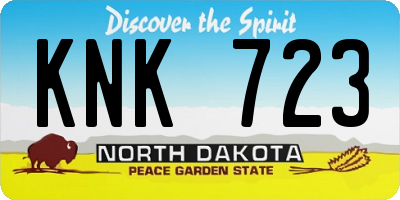 ND license plate KNK723