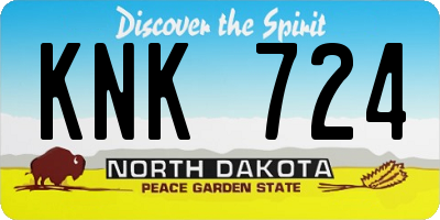 ND license plate KNK724