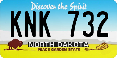 ND license plate KNK732