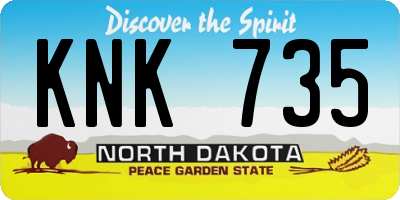 ND license plate KNK735