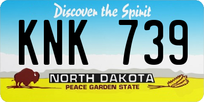 ND license plate KNK739