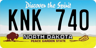 ND license plate KNK740