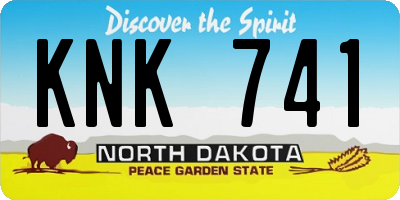 ND license plate KNK741