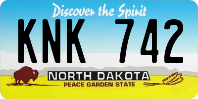 ND license plate KNK742