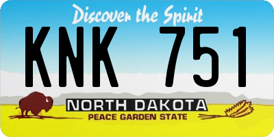 ND license plate KNK751