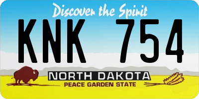 ND license plate KNK754