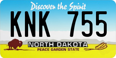 ND license plate KNK755