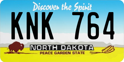 ND license plate KNK764