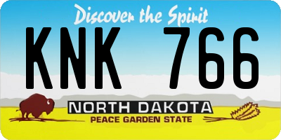 ND license plate KNK766
