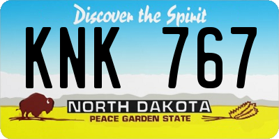 ND license plate KNK767