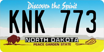 ND license plate KNK773
