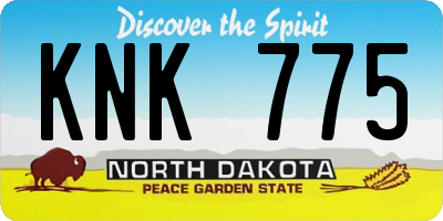 ND license plate KNK775