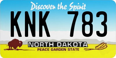 ND license plate KNK783