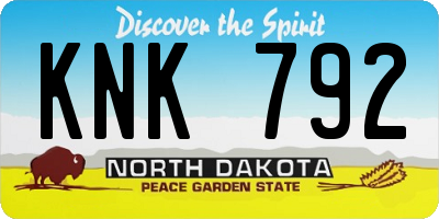 ND license plate KNK792