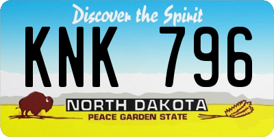 ND license plate KNK796