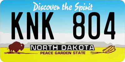 ND license plate KNK804