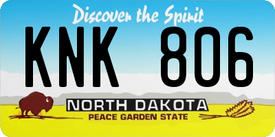 ND license plate KNK806