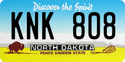 ND license plate KNK808