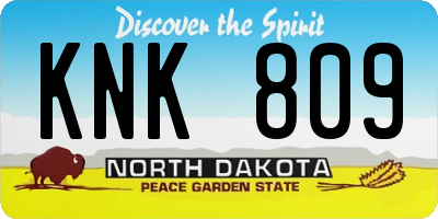 ND license plate KNK809