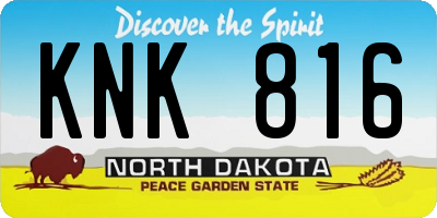 ND license plate KNK816
