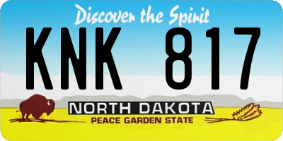 ND license plate KNK817