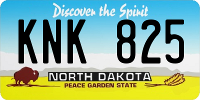 ND license plate KNK825