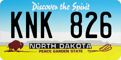 ND license plate KNK826