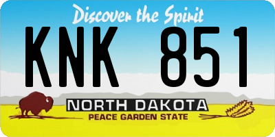 ND license plate KNK851