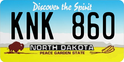 ND license plate KNK860