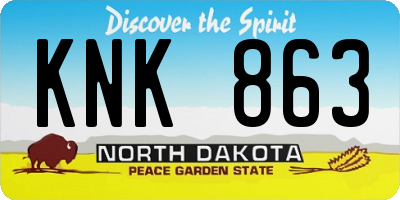 ND license plate KNK863