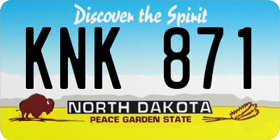 ND license plate KNK871