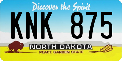 ND license plate KNK875