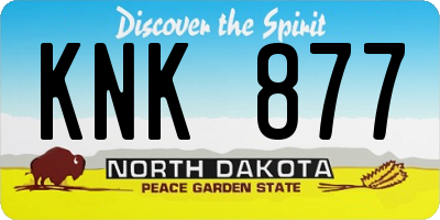 ND license plate KNK877