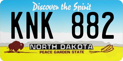 ND license plate KNK882
