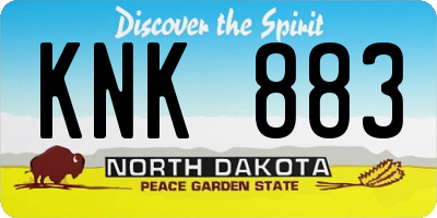 ND license plate KNK883