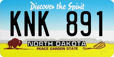 ND license plate KNK891