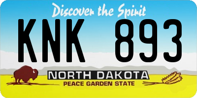 ND license plate KNK893