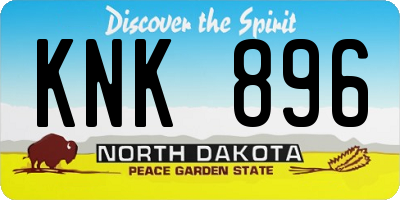 ND license plate KNK896