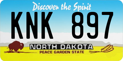 ND license plate KNK897