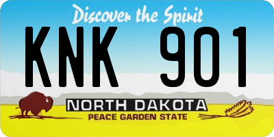 ND license plate KNK901