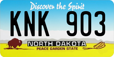 ND license plate KNK903