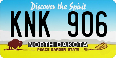ND license plate KNK906