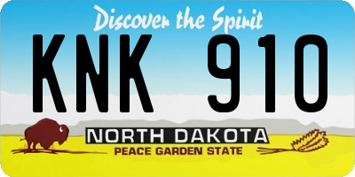 ND license plate KNK910