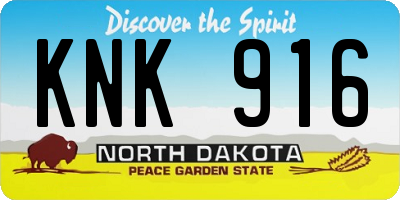 ND license plate KNK916