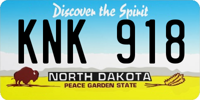 ND license plate KNK918
