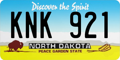 ND license plate KNK921
