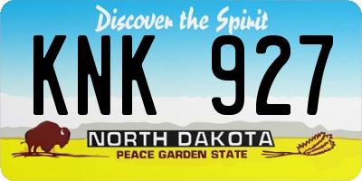 ND license plate KNK927