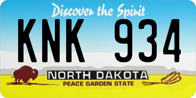 ND license plate KNK934